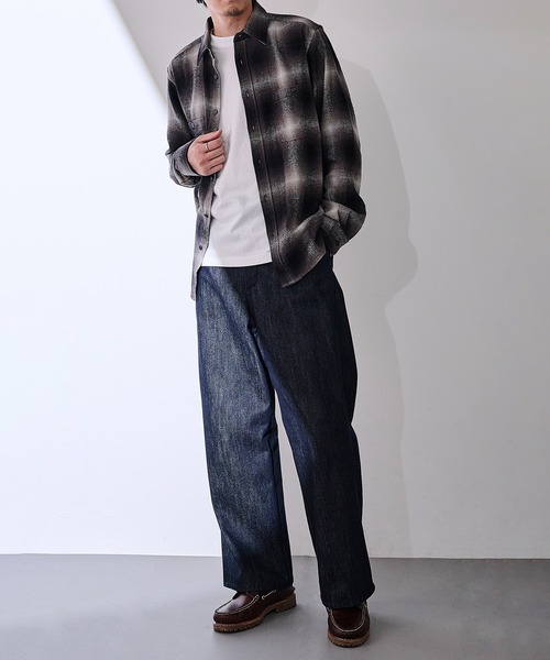 MAGASIN DE MODE Brew(マガジンデモードブリュー)の「【MAGASIN DE MODE Brew】オンブレチェックワークシャツ 6470-1072 MNY(シャツ/ブラウス・メンズ・ブラウン/ホワイト・L/LL)」の6枚目の写真