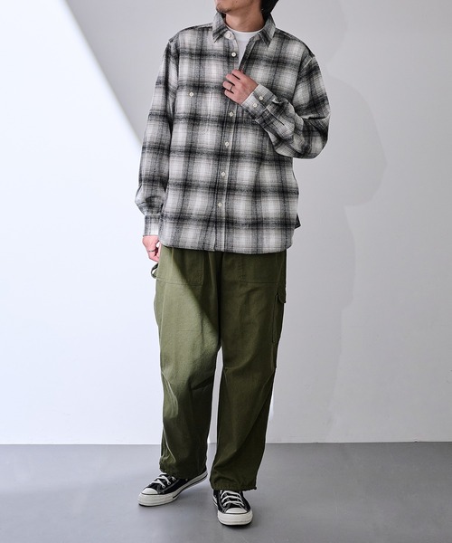 MAGASIN DE MODE Brew(マガジンデモードブリュー)の「【MAGASIN DE MODE Brew】オンブレチェックワークシャツ 6470-1072 MNY(シャツ/ブラウス・メンズ・ブラウン/ホワイト・L/LL)」の20枚目の写真