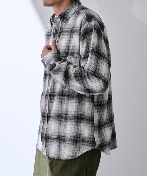 MAGASIN DE MODE Brew(マガジンデモードブリュー)の「【MAGASIN DE MODE Brew】オンブレチェックワークシャツ 6470-1072 MNY(シャツ/ブラウス・メンズ・ブラウン/ホワイト・L/LL)」の18枚目の写真