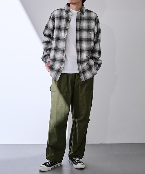 MAGASIN DE MODE Brew(マガジンデモードブリュー)の「【MAGASIN DE MODE Brew】オンブレチェックワークシャツ 6470-1072 MNY(シャツ/ブラウス・メンズ・ブラウン/ホワイト・L/LL)」の19枚目の写真