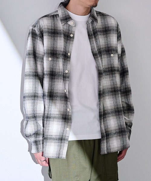 MAGASIN DE MODE Brew(マガジンデモードブリュー)の「【MAGASIN DE MODE Brew】オンブレチェックワークシャツ 6470-1072 MNY(シャツ/ブラウス・メンズ・ブラウン/ホワイト・L/LL)」の15枚目の写真