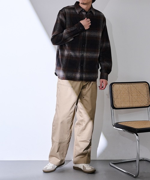 MAGASIN DE MODE Brew(マガジンデモードブリュー)の「【MAGASIN DE MODE Brew】オンブレチェックワークシャツ 6470-1072 MNY(シャツ/ブラウス・メンズ・ブラウン/ホワイト・L/LL)」の11枚目の写真