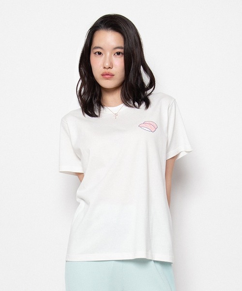 PUNYUS（プニュズ）の「【NEW SIZE】スーベニアＴシャツ（Tシャツ/カットソー・レディース・ホワイト/ピンク/サックスブルー・1/2/3/4/5）」の2枚目の写真