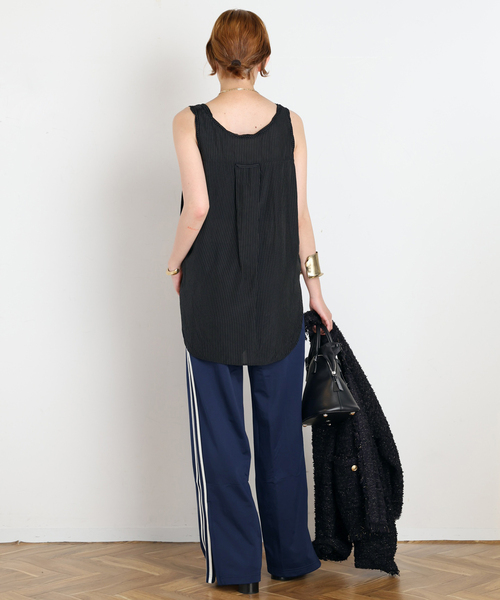 ARCHIVE STANCE(アーカイブスタンス)の「【ARCHIVE STANCE/アーカイブスタンス】washed stripe cupro tank(タンクトップ・レディース・ブラック・FREE)」の6枚目の写真