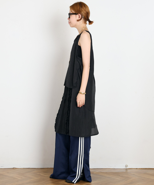 ARCHIVE STANCE(アーカイブスタンス)の「【ARCHIVE STANCE/アーカイブスタンス】washed stripe cupro tank(タンクトップ・レディース・ブラック・FREE)」の8枚目の写真