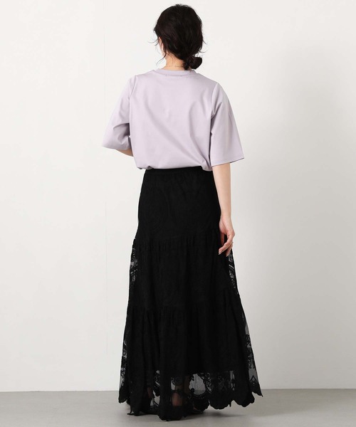 Gready Brilliant（グレディブリリアン）の「シルケットコットンクルー５分袖（Tシャツ/カットソー・レディース・ラベンダー/ブラック/オフホワイト・FREE）」の18枚目の写真