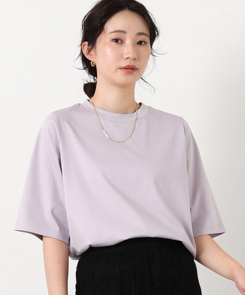 Gready Brilliant（グレディブリリアン）の「シルケットコットンクルー５分袖（Tシャツ/カットソー・レディース・ラベンダー/ブラック/オフホワイト・FREE）」の20枚目の写真