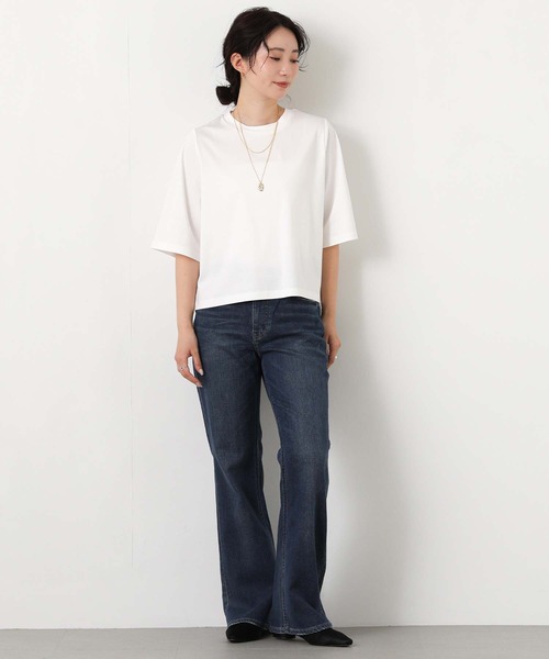 Gready Brilliant（グレディブリリアン）の「シルケットコットンクルー５分袖（Tシャツ/カットソー・レディース・ラベンダー/ブラック/オフホワイト・FREE）」の7枚目の写真