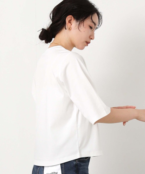 Gready Brilliant（グレディブリリアン）の「シルケットコットンクルー５分袖（Tシャツ/カットソー・レディース・ラベンダー/ブラック/オフホワイト・FREE）」の9枚目の写真