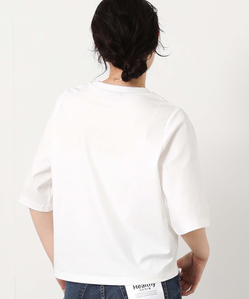 Gready Brilliant（グレディブリリアン）の「シルケットコットンクルー５分袖（Tシャツ/カットソー・レディース・ラベンダー/ブラック/オフホワイト・FREE）」の10枚目の写真
