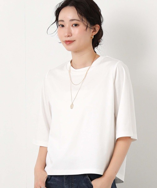Gready Brilliant（グレディブリリアン）の「シルケットコットンクルー５分袖（Tシャツ/カットソー・レディース・ラベンダー/ブラック/オフホワイト・FREE）」の11枚目の写真