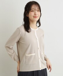 【羽織におすすめ！洗える】バイカラーニットカーディガン