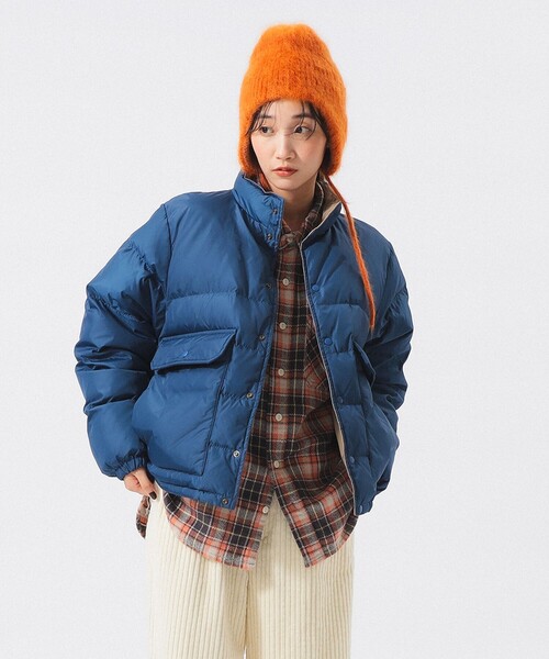 BEAMS BOY（ビームスボーイ）の「リバーシブル ダウン ジャケット（ダウンジャケット/コート・レディース・ネイビー/グリーン・2/1）」の2枚目の写真