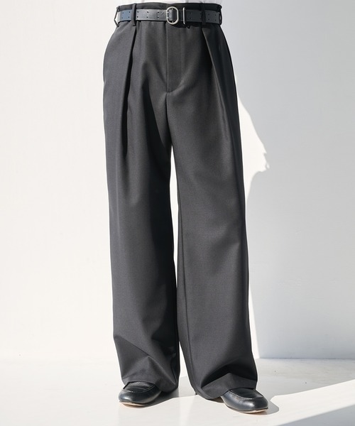 STUDIOUS(ステュディオス)の「【STUDIOUS】Non-Mulesed SW Slacks(スラックス・メンズ・ストライプ/ブラック/タン・1/2/3)」の2枚目の写真