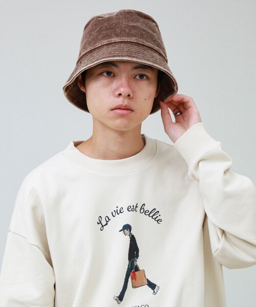 GLOSTER(グロスター)の「クラッシュコーデュロイ バケットハット ヴィンテージライク(ハット・メンズ・ブルー/ピンク/ブラウン/ベージュ・FREE)」の17枚目の写真