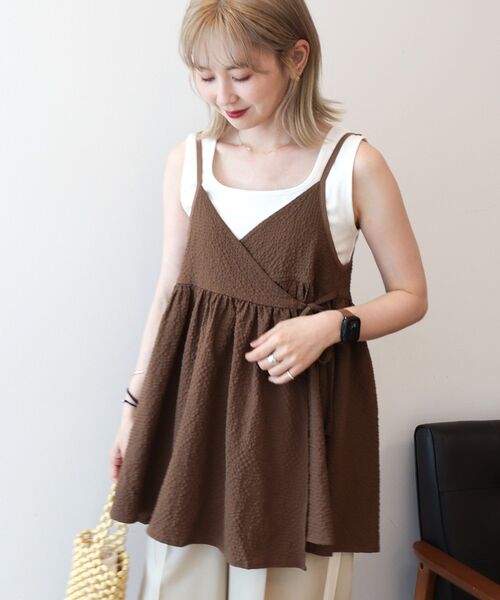 AMERICAN HOLIC(アメリカンホリック)の「【WEB限定】前後2WAYキャミソールチュニック【UVカット・イージーケア】(ベスト・レディース・ブラック/ブラウン・FREE)」の20枚目の写真