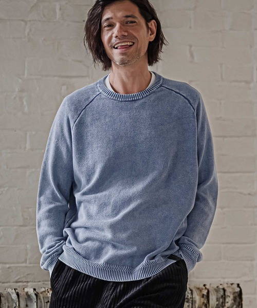 CAMBIO(カンビオ)の「mn3294-Faded Wash Knit Pullover ニットプルオーバー(PF-262-014)(ニット/セーター・メンズ・ブラック/ブルー/マスタード/グレイッシュベージュ・M/L)」の3枚目の写真