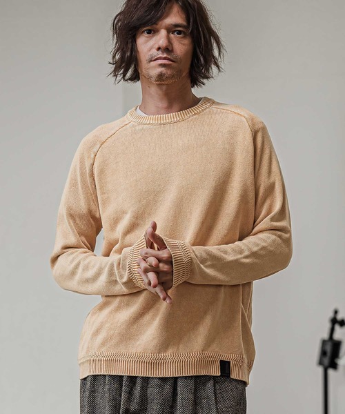 CAMBIO(カンビオ)の「mn3294-Faded Wash Knit Pullover ニットプルオーバー(PF-262-014)(ニット/セーター・メンズ・ブラック/ブルー/マスタード/グレイッシュベージュ・M/L)」の4枚目の写真