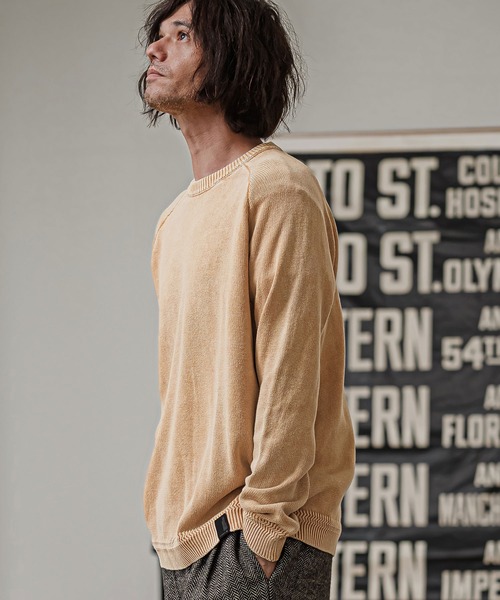 CAMBIO(カンビオ)の「mn3294-Faded Wash Knit Pullover ニットプルオーバー(PF-262-014)(ニット/セーター・メンズ・ブラック/ブルー/マスタード/グレイッシュベージュ・M/L)」の9枚目の写真