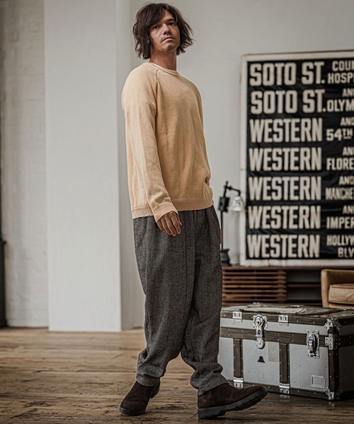 CAMBIO(カンビオ)の「mn3294-Faded Wash Knit Pullover ニットプルオーバー(PF-262-014)(ニット/セーター・メンズ・ブラック/ブルー/マスタード/グレイッシュベージュ・M/L)」の12枚目の写真