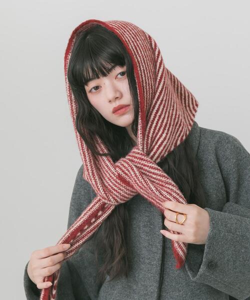 SMELLY(スメリー)の「ボーダーサンカクマフラー(マフラー・レディース・レッド系その他/ブラック系その他・-)」の15枚目の写真