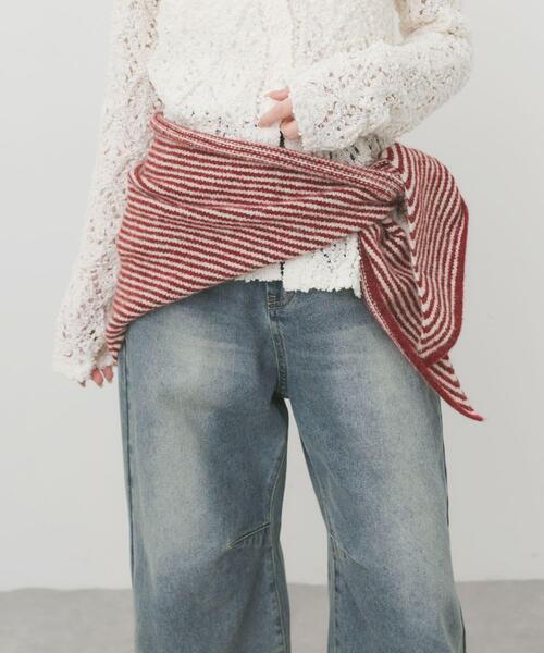 SMELLY(スメリー)の「ボーダーサンカクマフラー(マフラー・レディース・レッド系その他/ブラック系その他・-)」の18枚目の写真