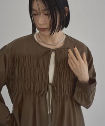 【秋カラー新登場◎/セットアイテム】シアーシャーリングシャツカーデセット