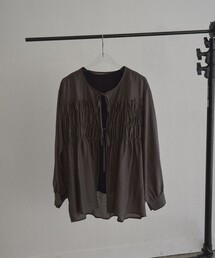 【秋カラー新登場◎/セットアイテム】シアーシャーリングシャツカーデセット