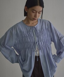 【秋カラー新登場◎/セットアイテム】シアーシャーリングシャツカーデセット