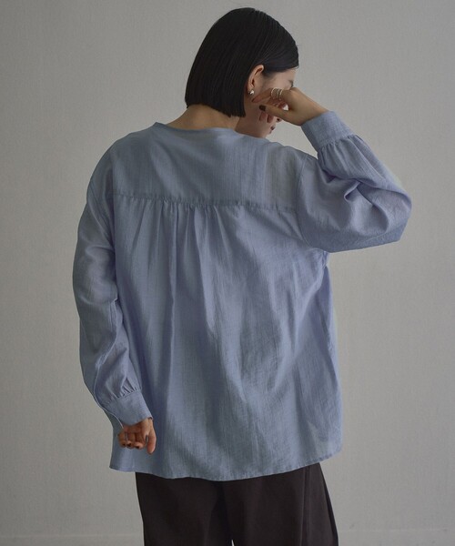 coen（コーエン）の「【秋カラー新登場◎/セットアイテム】シアーシャーリングシャツカーデセット（シャツ/ブラウス・レディース・ブラウン/ダークグレー/ライトブルー/ナチュラル・L/M）」の11枚目の写真