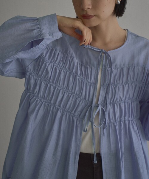coen（コーエン）の「【秋カラー新登場◎/セットアイテム】シアーシャーリングシャツカーデセット（シャツ/ブラウス・レディース・ブラウン/ダークグレー/ライトブルー/ナチュラル・L/M）」の12枚目の写真