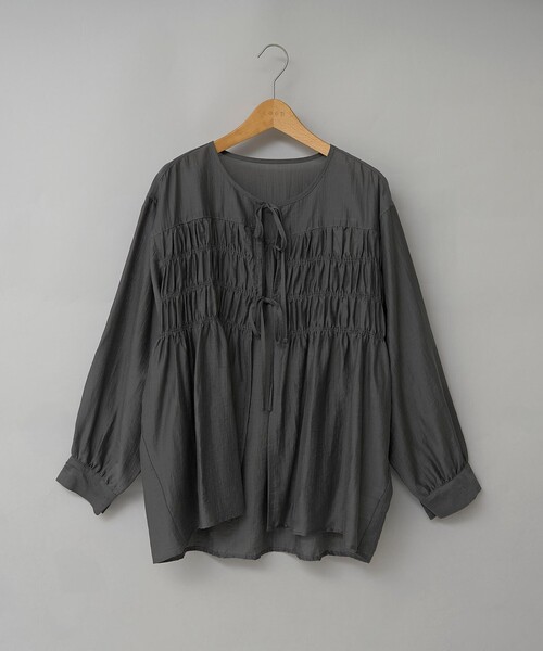 coen（コーエン）の「【秋カラー新登場◎/セットアイテム】シアーシャーリングシャツカーデセット（シャツ/ブラウス・レディース・ブラウン/ダークグレー/ライトブルー/ナチュラル・L/M）」の15枚目の写真