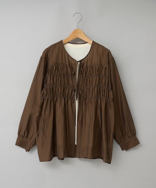 coen（コーエン）の「【秋カラー新登場◎/セットアイテム】シアーシャーリングシャツカーデセット（シャツ/ブラウス・レディース・ブラウン/ダークグレー/ライトブルー/ナチュラル・L/M）」の18枚目の写真