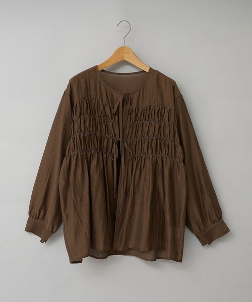 coen（コーエン）の「【秋カラー新登場◎/セットアイテム】シアーシャーリングシャツカーデセット（シャツ/ブラウス・レディース・ブラウン/ダークグレー/ライトブルー/ナチュラル・L/M）」の19枚目の写真