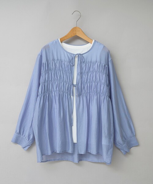 coen（コーエン）の「【秋カラー新登場◎/セットアイテム】シアーシャーリングシャツカーデセット（シャツ/ブラウス・レディース・ブラウン/ダークグレー/ライトブルー/ナチュラル・L/M）」の22枚目の写真