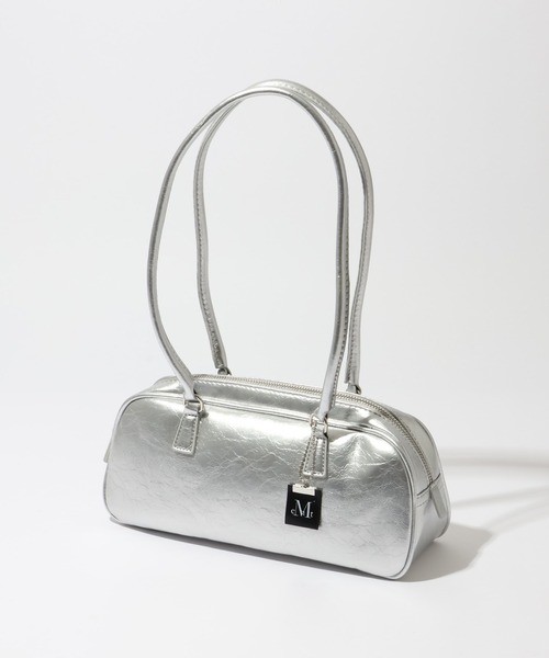 MUCENT(ムセント)の「【MUCENT/ムセント】ROMA CRACK KEYRING BOWLING BAG/ローマ クラック キーリング ボウリング バッグ(ショルダーバッグ・レディース・シルバー/アイボリー/ブラック・FREE)」の1枚目の写真