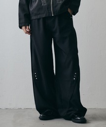 Studded Detail Grunge Wide-Leg Baggy Slacks / スタッズディテール グランジワイドバギースラックス