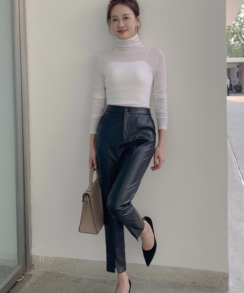 BIRTHDAY BASH(バースデイバッシュ)の「LEATHER SLIT LEGGINGS PANTS(レザースリットレジンスパンツ)(その他パンツ・レディース・ブラック・S)」の9枚目の写真