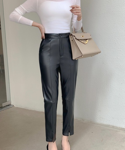 BIRTHDAY BASH(バースデイバッシュ)の「LEATHER SLIT LEGGINGS PANTS(レザースリットレジンスパンツ)(その他パンツ・レディース・ブラック・S)」の8枚目の写真