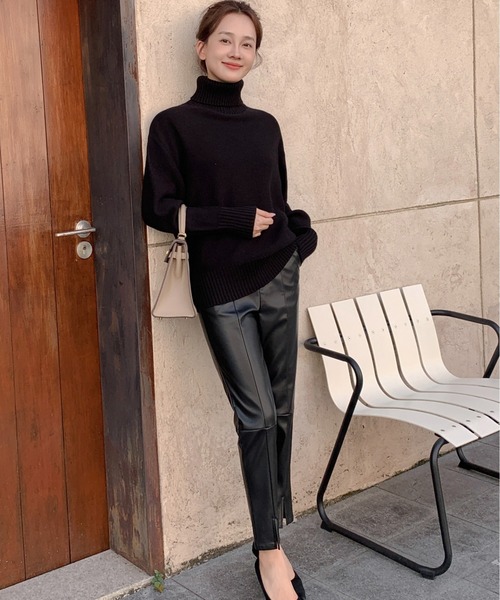 BIRTHDAY BASH(バースデイバッシュ)の「LEATHER SLIT LEGGINGS PANTS(レザースリットレジンスパンツ)(その他パンツ・レディース・ブラック・S)」の18枚目の写真