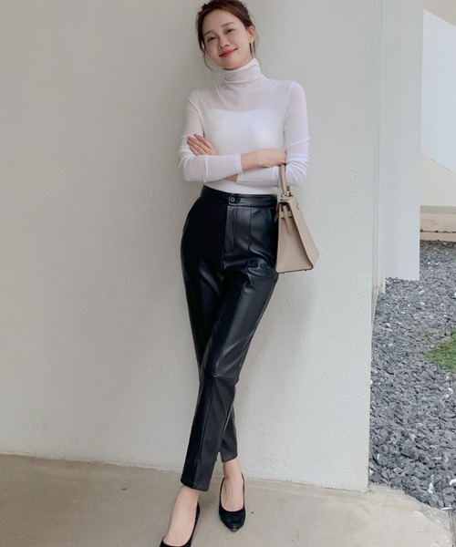 BIRTHDAY BASH(バースデイバッシュ)の「LEATHER SLIT LEGGINGS PANTS(レザースリットレジンスパンツ)(その他パンツ・レディース・ブラック・S)」の6枚目の写真