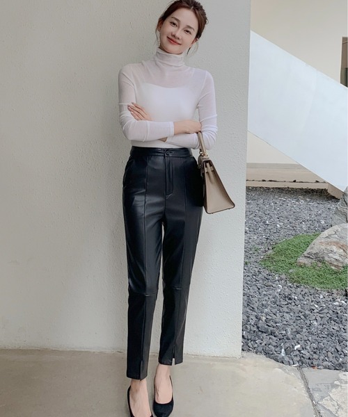BIRTHDAY BASH(バースデイバッシュ)の「LEATHER SLIT LEGGINGS PANTS(レザースリットレジンスパンツ)(その他パンツ・レディース・ブラック・S)」の7枚目の写真