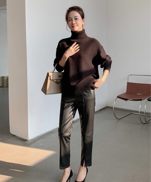 BIRTHDAY BASH(バースデイバッシュ)の「LEATHER SLIT LEGGINGS PANTS(レザースリットレジンスパンツ)(その他パンツ・レディース・ブラック・S)」の11枚目の写真