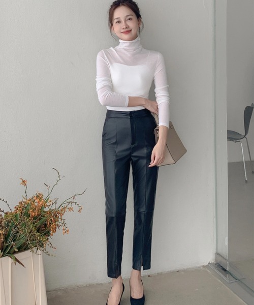 BIRTHDAY BASH(バースデイバッシュ)の「LEATHER SLIT LEGGINGS PANTS(レザースリットレジンスパンツ)(その他パンツ・レディース・ブラック・S)」の5枚目の写真