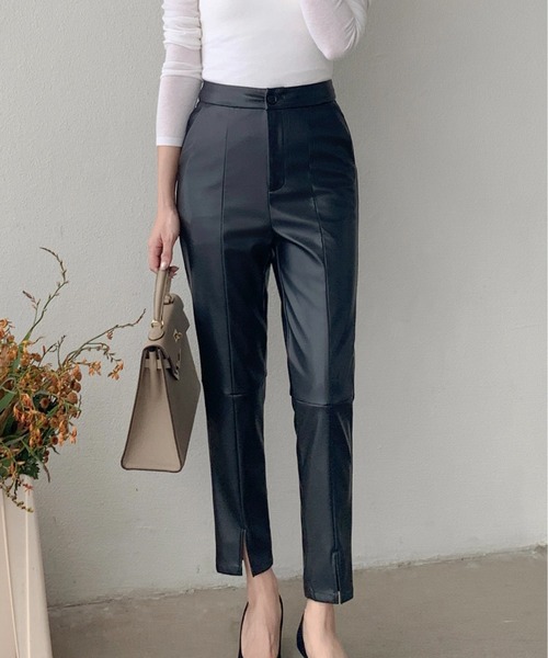 BIRTHDAY BASH(バースデイバッシュ)の「LEATHER SLIT LEGGINGS PANTS(レザースリットレジンスパンツ)(その他パンツ・レディース・ブラック・S)」の3枚目の写真