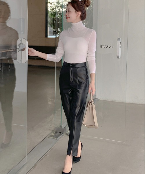 BIRTHDAY BASH(バースデイバッシュ)の「LEATHER SLIT LEGGINGS PANTS(レザースリットレジンスパンツ)(その他パンツ・レディース・ブラック・S)」の10枚目の写真