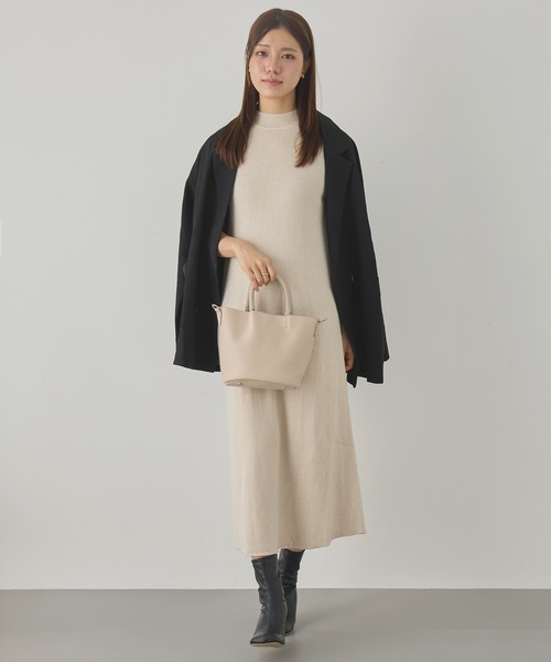 MAGASIN DE MODE Chou Chou(マガジンデモードシュシュ)の「【MAGASIN DE MODE Chou Chou】モックネックノースリーブニットワンピース SNF(ワンピース・レディース・ブラウン/ブラック/アイボリー・FREE)」の6枚目の写真