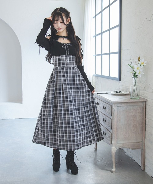 夢展望(ユメテンボウ)の「デコルテオープンドッキングワンピース【大きいサイズあり】(ワンピース・レディース・ブラウン/ブラック・LL~3L/L~LL/M-L)」の19枚目の写真
