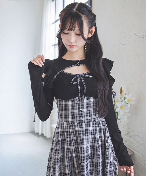 夢展望(ユメテンボウ)の「デコルテオープンドッキングワンピース【大きいサイズあり】(ワンピース・レディース・ブラウン/ブラック・LL~3L/L~LL/M-L)」の21枚目の写真