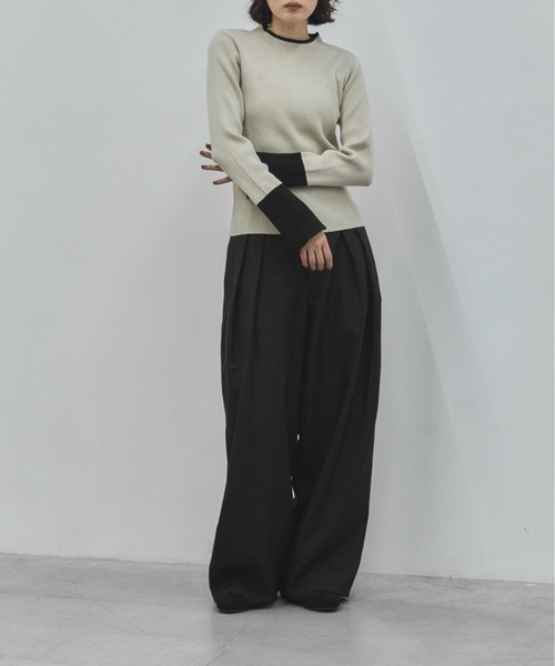 feepur（フェピュール）の「【TALLサイズあり】ダブルタックツイルパンツ（その他パンツ・レディース・ブラック/グレー・SMALL/TALL/MEDIUM）」の6枚目の写真